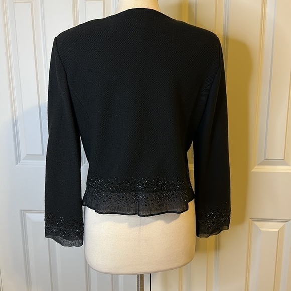 St. John Beaded Organza Trimmed Boucle Jacket Sz12 NWOT - Picture 7 of 15